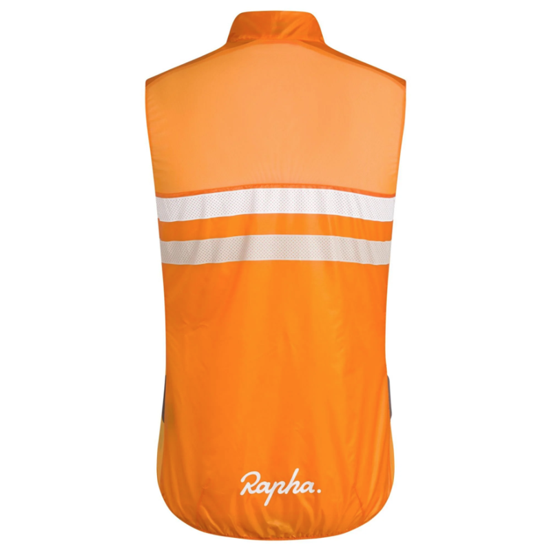 Rapha Mens Brevet Gilet in Orange/Off-White/White Small-1